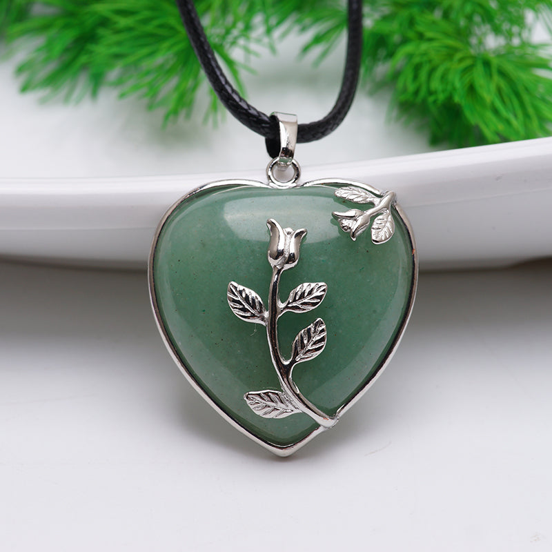 Heart flower pendant