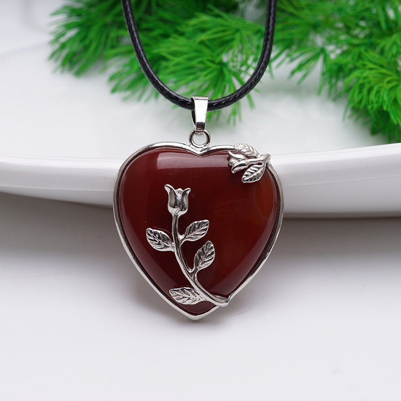 Heart flower pendant