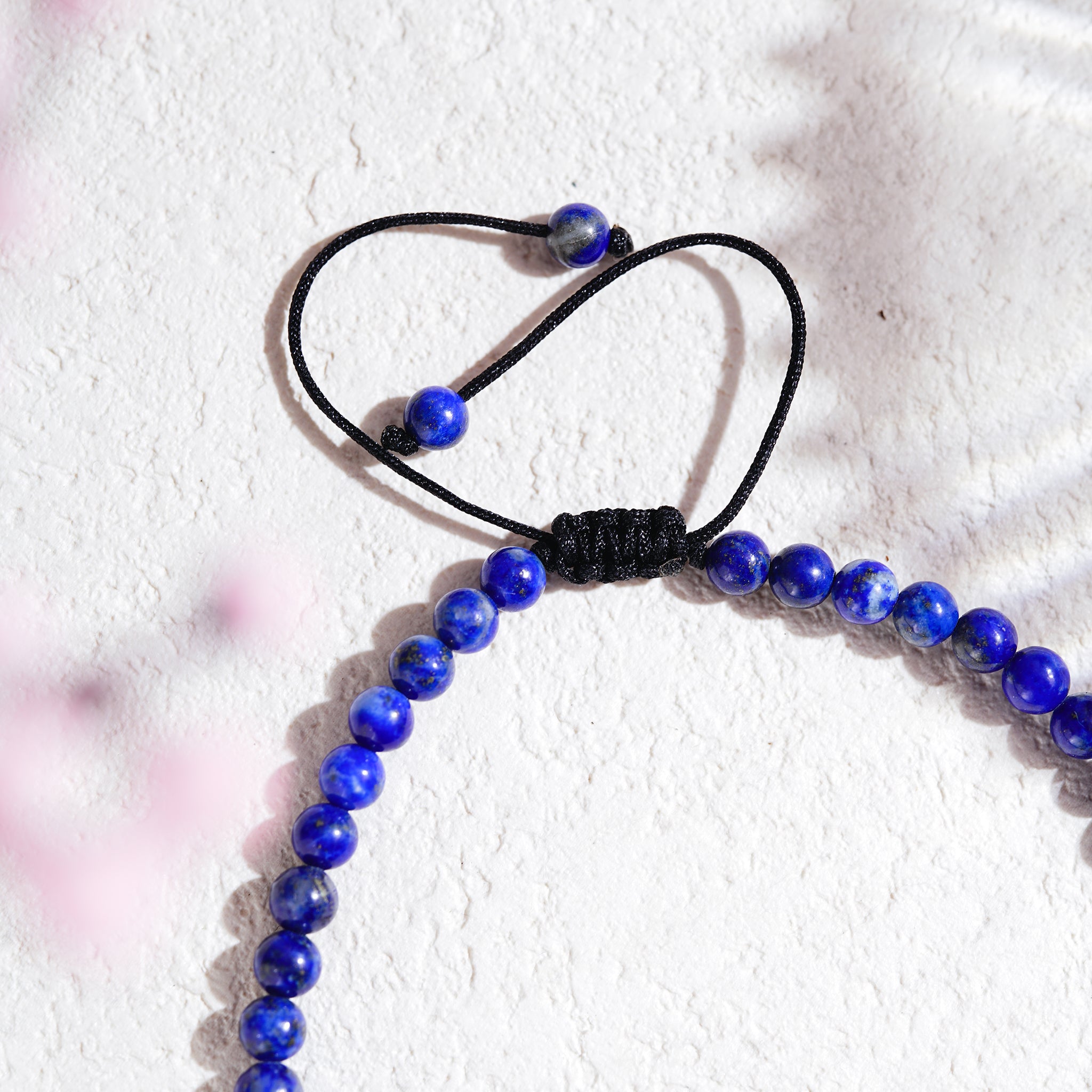 Adjustable 4mm bracelet - Lapis Lazuli