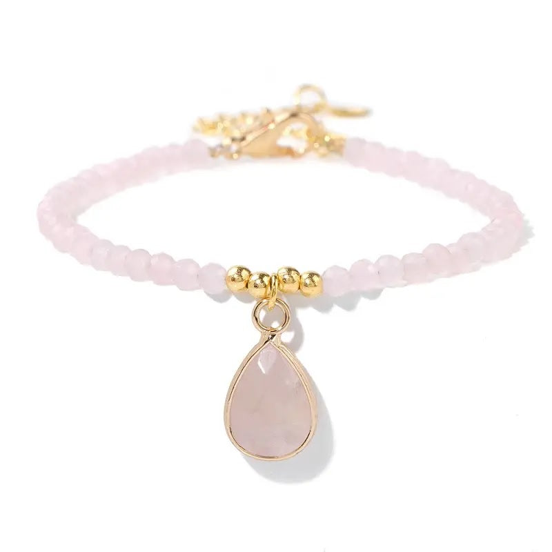 Faceted Gemstone bracelet - Rose Quartz